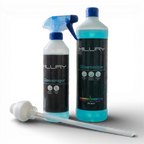MILURY Glasreiniger Set mit Sprühflasche, Konzentrat und Dosierhilfe