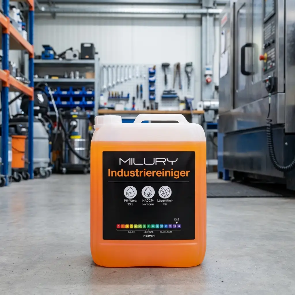 Milury Industriereiniger Konzentrat in der Werkstatt als Werkstattreiniger
